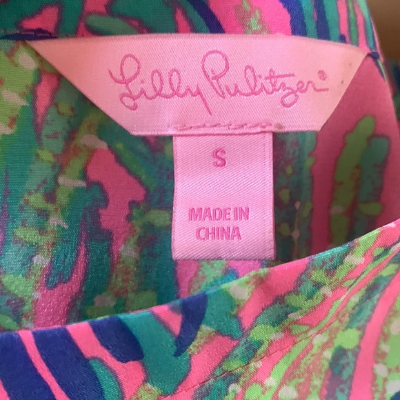 Lilly Pulitzer long sleeve off the shoulder 90% silk/ 10% spandex size small/ s - Picture 2 of 4